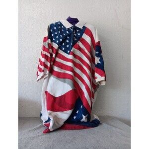 Vintage Sports Authentic United States American Usa Flag Polo Size XL Shirt